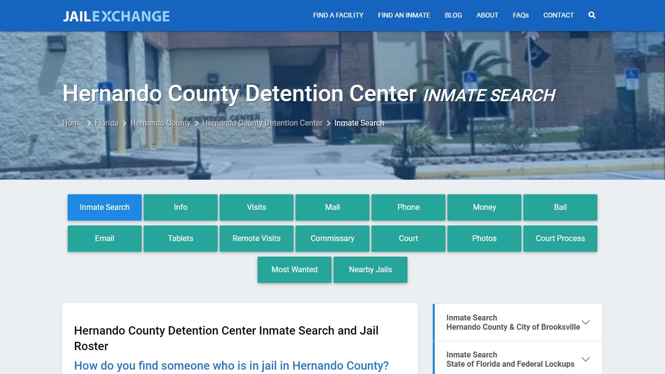 Hernando County Detention Center Inmate Search - Jail Exchange